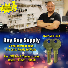CH501-CH550. 2 replacement keys for UWS Tool box truck Locks. cut to your code.