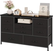 8 Drawers LED Dresser TV Stand with Power Outlet Storage Chest for Home Bedroom