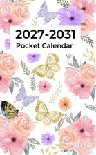 Pocket Calendar 2027-2031: 5 Year Monthly Planner Small  Butterfly Cover