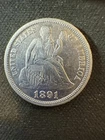 1891-O Seated Liberty Dime – EF40 (Estimated) – Strong Detail