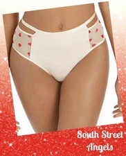 INC INTERNATIONAL CONCEPTS ~ TOSSED HEARTS HI-WAIST EMBROIDERED PANTIES ~ XXL