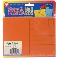 Hygloss Mighty Bright Make & Mail Postcards 4"X5.5" 25/Pkg-Assorted Bright Color