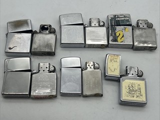 Estate Lot Of 6 Used Zippos. Vintage modern.2000 2018 •All Of Them Spark