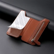 Universal Mobile Phone Cardcase Multi Cardholder Zipper Back Sticker Case