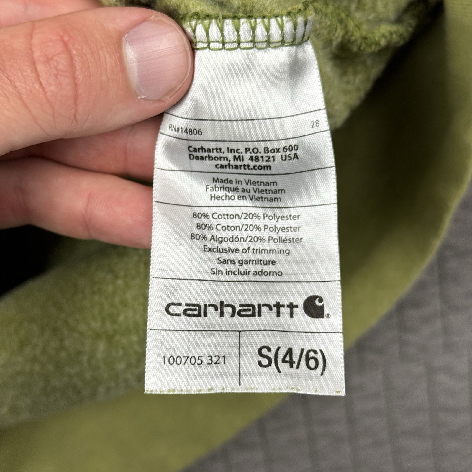 Carhartt Clarksburg Hoodie Sweatshirt Women Small Green 1/4 Zip Workwear thumbnail 7