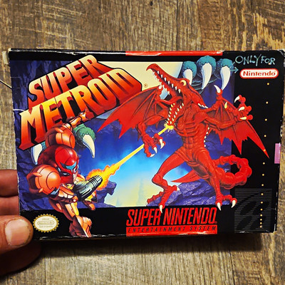 Super Metroid SNES Original Box & Manual Only Green Variant No Game or Tray