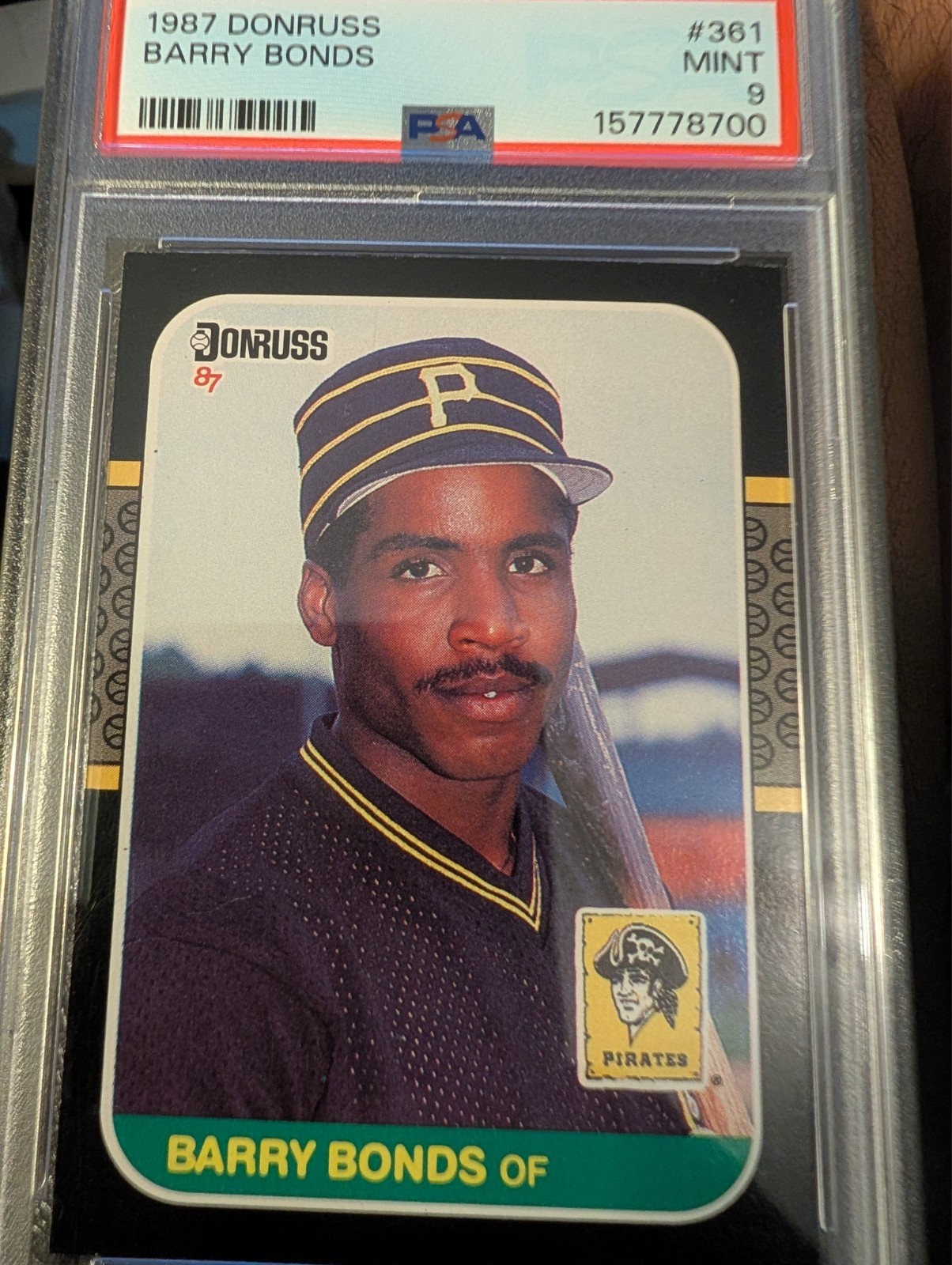 1987 Donruss #361 – Barry Bonds Rookie Card (RC) – PSA 9 Mint