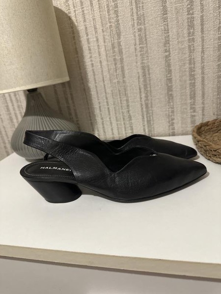 Women Halmanera Heels Black Leather 39.5
