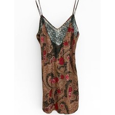 Vintage Victoria's Secret 80s Slip Dress Lace Floral Paisley Lingerie Medium