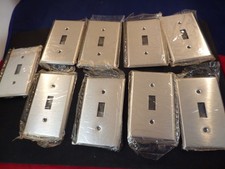 9-STAINLESS STEEL 1-GANG TOGGLE LIGHT SWITCH COVERS WALL PLATES NON MAGNETIC