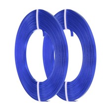 2 Roll Flat Jewelry Craft Wire, 3mm 18 Gauge Aluminum Craft Wire Deep Blue