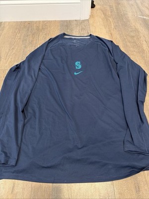 Men's Nike Seattle Mariners Dri Fit Breathe Long Sleeve Shirt Size XL