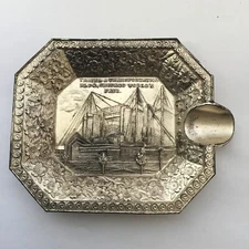 1933 Chicago Worlds Fair Ashtray Century Of Progress Travel & Transportation Bld