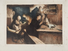 Allan OSTERLIND (Stockholm 1855 - Juvisy-sur-Orge 1938) Un intérieur de ferme