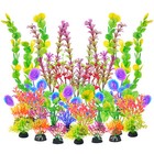 AQUANEAT Artificial Aquarium Fish Tank Plants Plastic Multiple Colors 25pcs