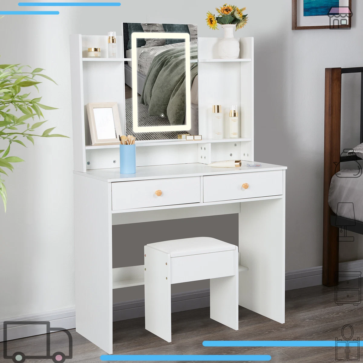 Desk and 2024 dresser set