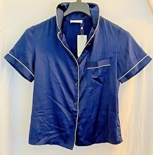 Ekouaer Women's Pajama Short  Button Top Sleep Set Navy Small