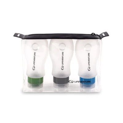 Lifeventure Travel Flight Carry On Safe Silicon Liquid Bottle Toiletries Set