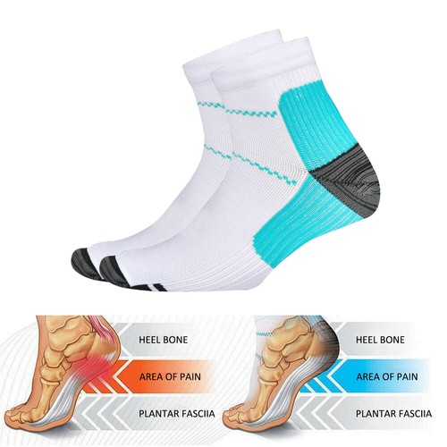 1-5PAIRCompression Socks Arch Ankle Running Support Mens Women Plantar Fasciitis - Picture 7 of 71