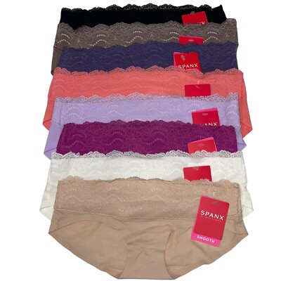 Spanx Panty Hipster Lace Waist Smooth Soft Microfiber Undie-Tectable FP2215 HTF