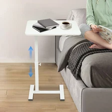 Bedside Table 24.8-40.55" Height Adjustable Sofa Side Table Rolling Laptop Table