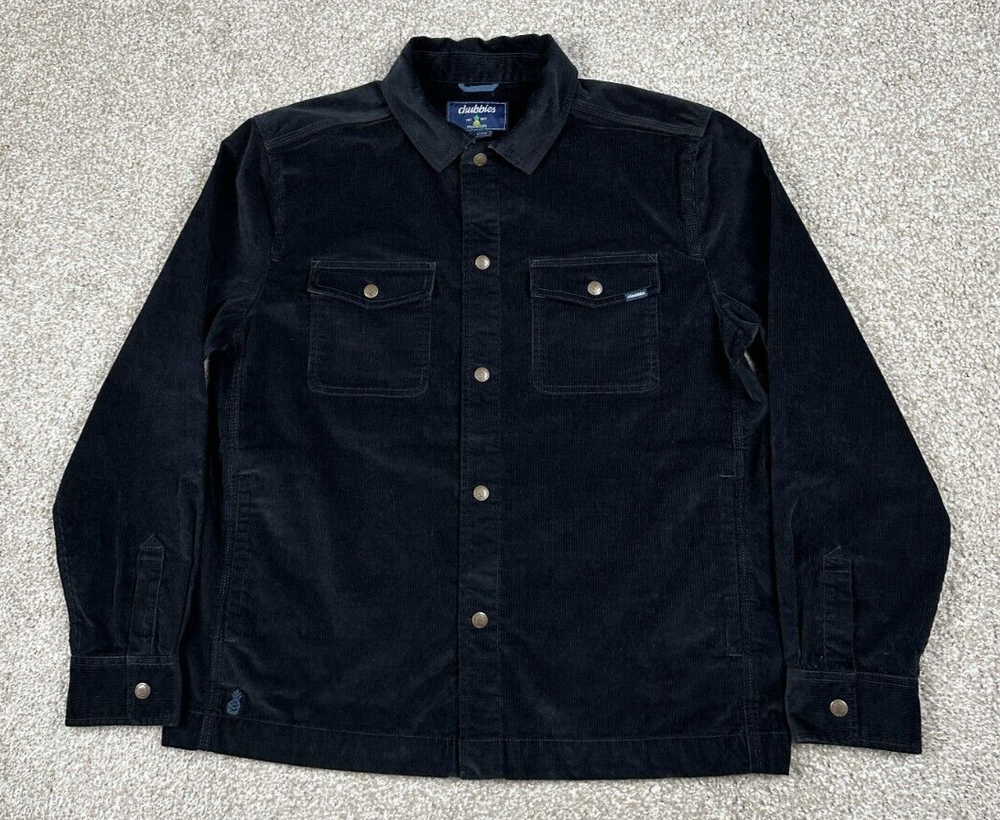 Chubbies Corduroy Overshirt Jacket Men Medium Black Textured Shacket The Cordial