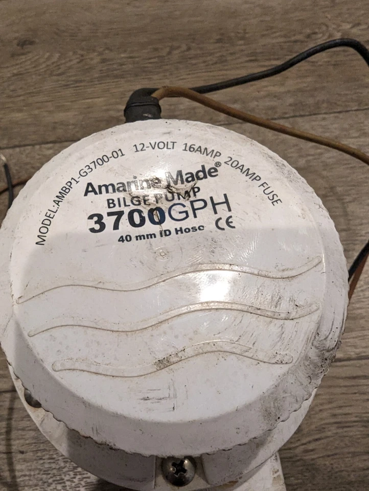 AMARINE MADE 3700 GPH BILGE PUMP WORKS GREAT. - Image 2 of 3