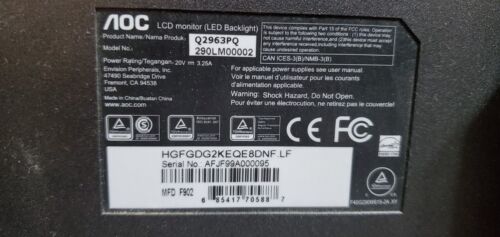 AOC Q2963PQ 29" Ultrawide IPS LED LCD Monitor 21:9 2560x1080 Resolution 60Hz - Picture 5 of 9