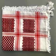 Shemagh Keffiyeh Arab Unisex Scarf Palestine Red/White Kufiya Bandana Gift