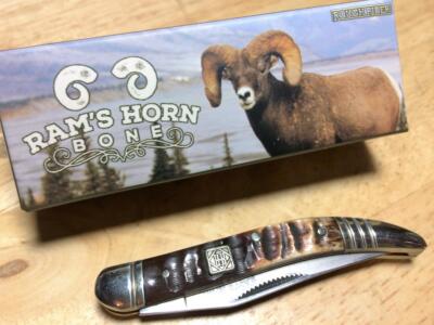 Rough Ryder Brown Rams Horn Bone Texas Toothpick 3'' Pocketknife RR1548