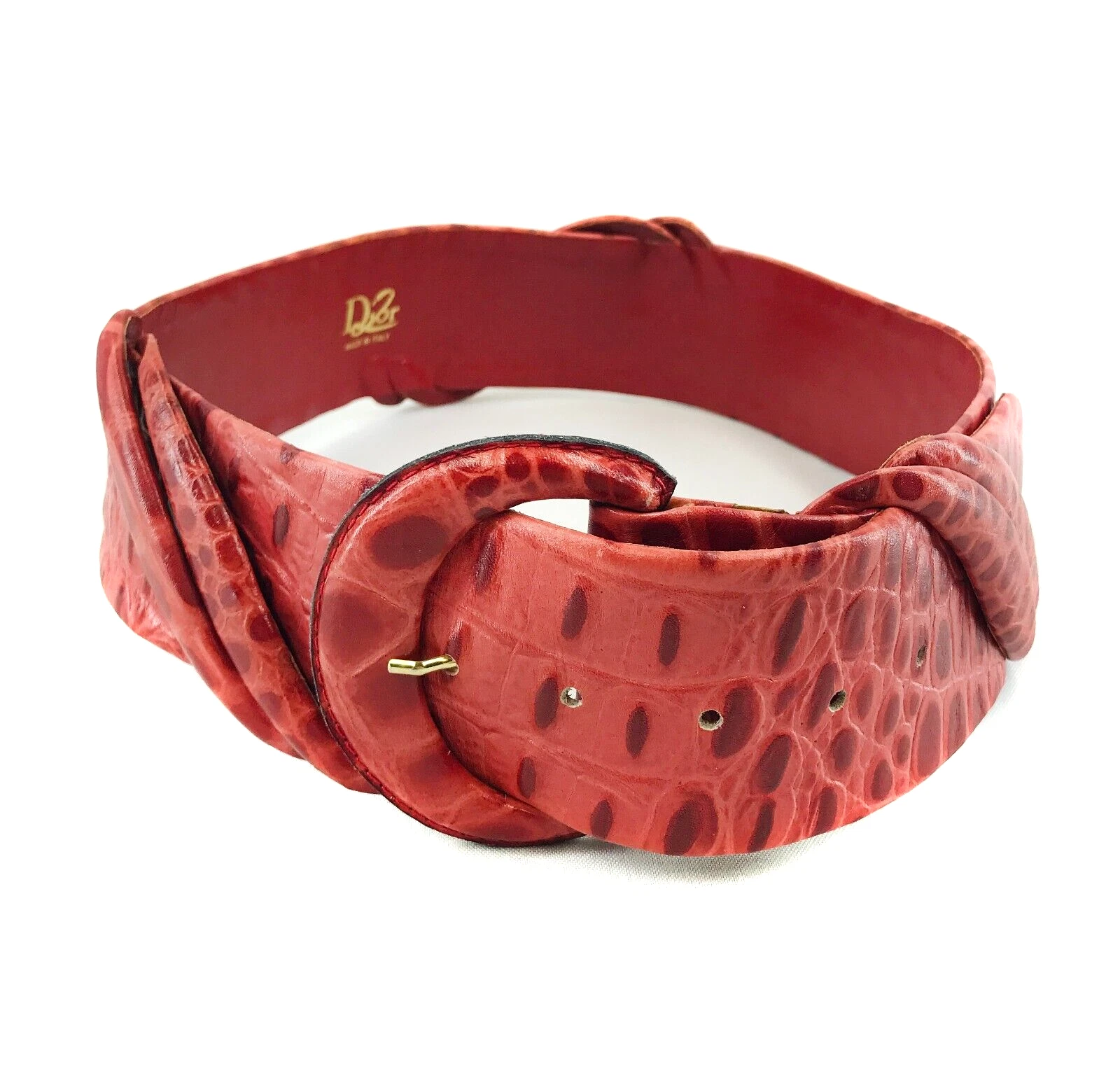 Ceinture large femme vintage Christian Dior 2 ceinture rouge Italie