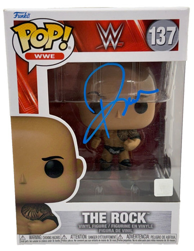 The Rock Dwayne Johnson Signed WWE Funko Proof Authentic Autograph Beckett LOA
