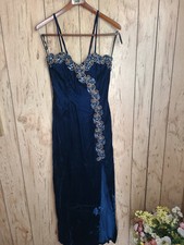 Navy Blue Prom Dress with Sequins