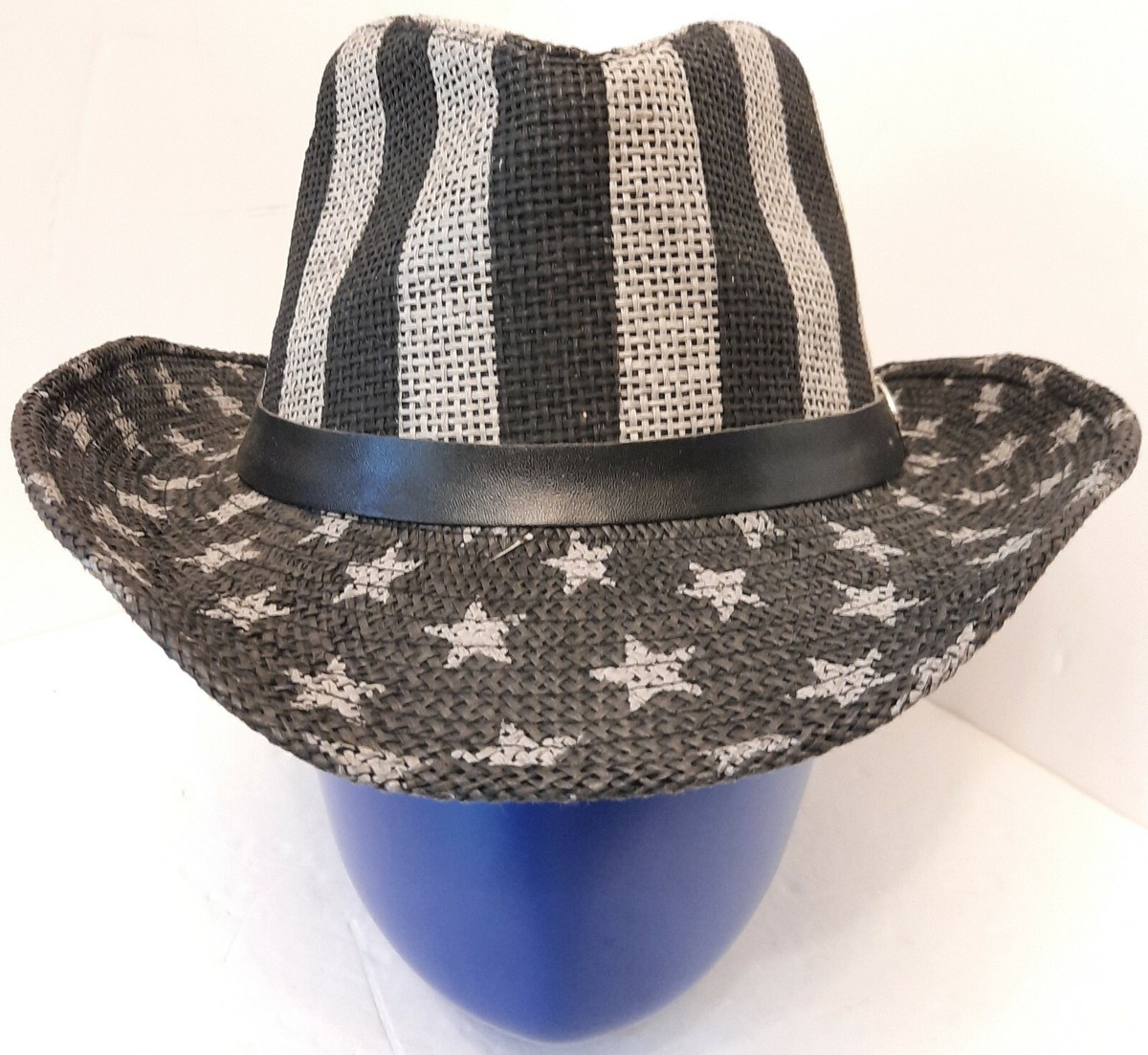USA Striped and Starred Cowboy Hat FLUFFY SENSE. Vintage USA American Flag Cowboy Hat Classic  main image 3