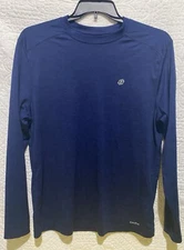 SB Tech Men's Cool Play Long Sleeve Blue Pullover Shirt Sz Large