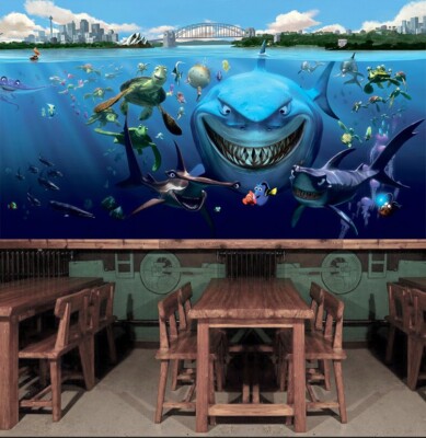 3D Ocean Shark G5161 Wallpaper Wall Murals Removable Self-adhesive Honey