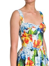 DOLCE & GABBANA  Bustie Hydrangea Floral  Fit-&-Flare Midi Dress 48 IT/14 US