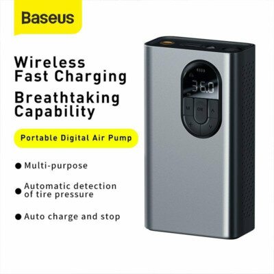 Baseus LED Electric Air Compressor Car Tire Inflator Portable Ball Pressure Pump