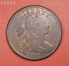1803 "SM Date/Sm Fraction" Draped Bust Large Cent "VF/XF REV Cud"