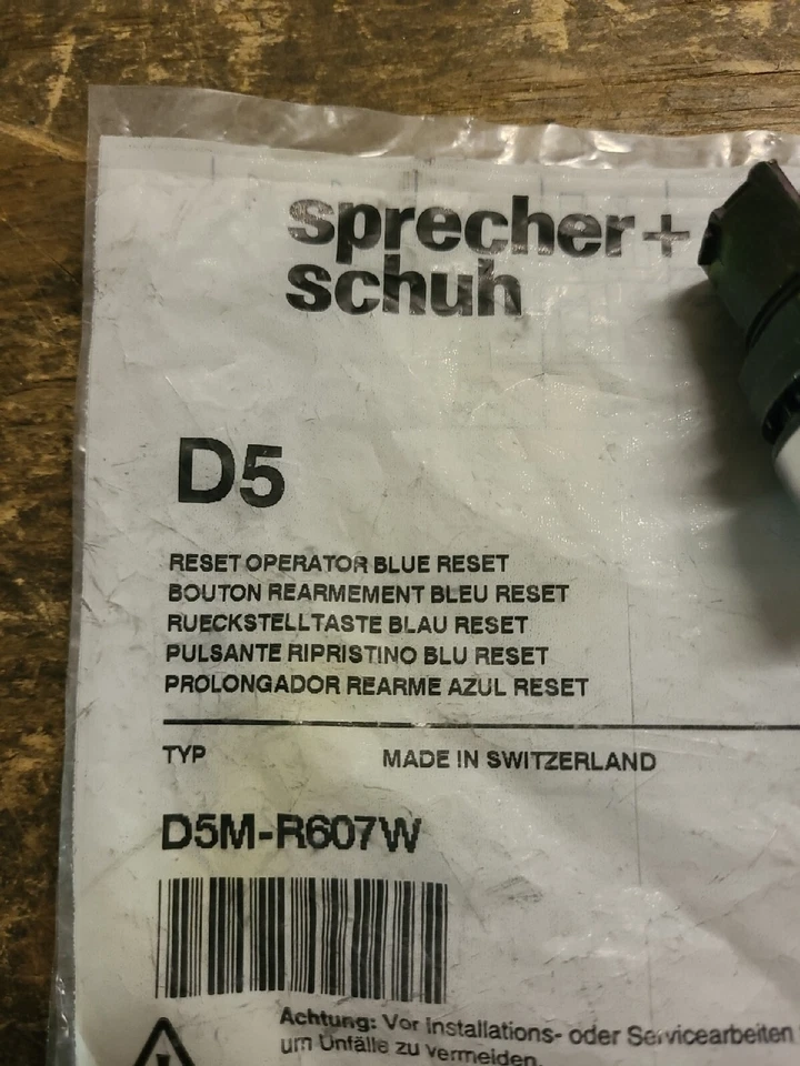 SPRECHER + SCHUH..BLUE RESET BUTTON...D5M-R607W..NEW..SEE PHOTOS.. - Image 2 of 4
