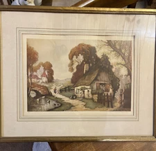 Vintage French Etching Of Countryside After Original By Louis Haumont #306