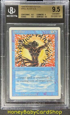 MTG 3rd Edition Revised 1994 Spell Blast BGS 9.5 GEM MINT Old School 93 ...