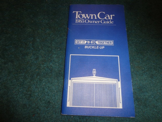 1983 LINCOLN TOWN CAR OWNER'S MANUAL / NICE ORIGINAL GUIDE BOOK! | eBay