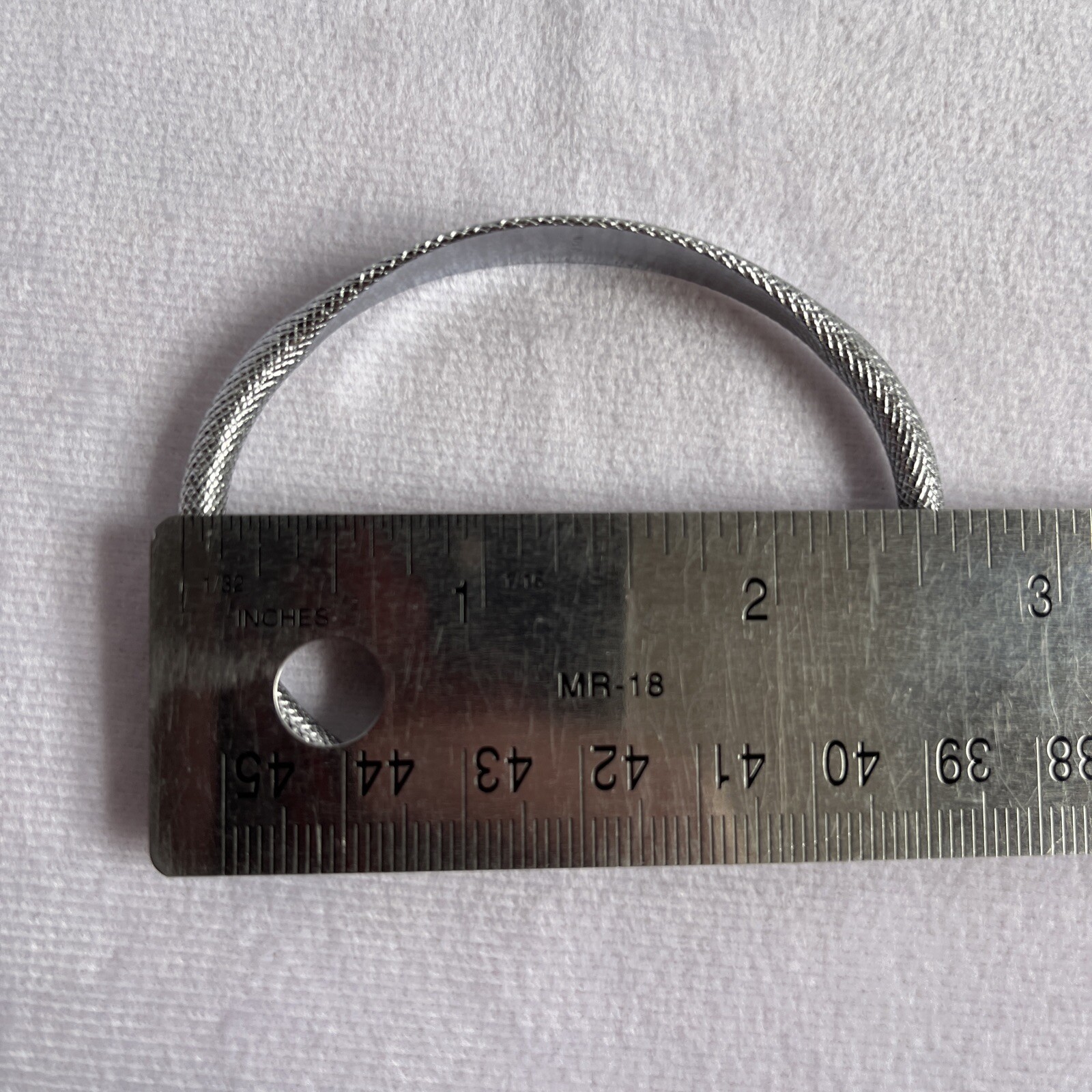 Silver Tone ID Cuff Snake Scale Pattern Bracelet … - image 7