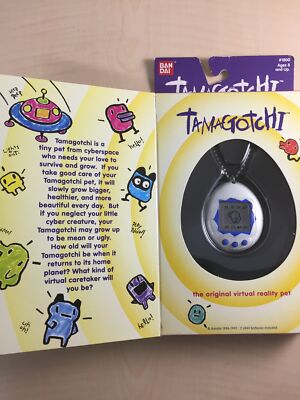 Used Bandai Original TamaGotchi White and Blue, 1996-1997