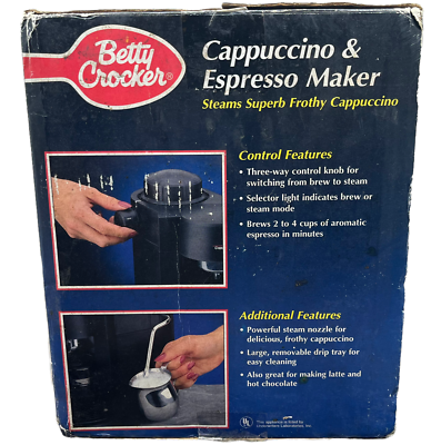 Betty Crocker Cappuccino & Espresso Maker Black BC-1725 Vintage NIB | eBay