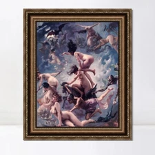 Framed Canvas Witches Going to Their Sabbath by Luis Ricardo Falero 26"x32"