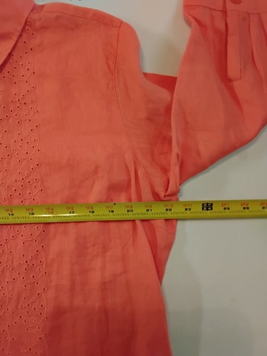 L.L.Bean Hemd Damen Gr. Large Bluse 100% Leinen 3/4 Arm Knopfleiste... - Bild 2 von 7
