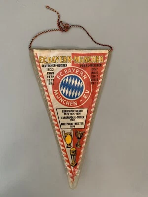 FC Bayern Munich grand fanion vintage football banderin pennant wimpel - Photo 1/2