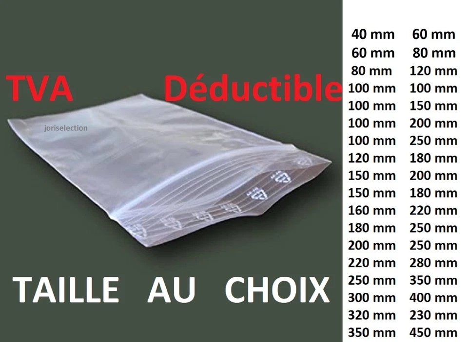 Lot DE 100 Sachet Pochette Pochon Pocheton ZIP Plastique Taille AU CHOIX 50 µ - Photo 2/3